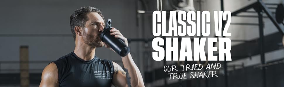 Blender bottleV2 Classic Protein Shaker line with multiple bottles for smoothies and overnight oats