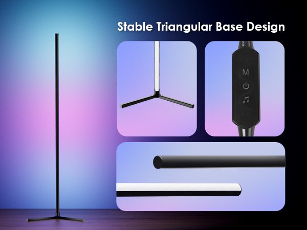 Corner Floor Lamp with Triangle Base