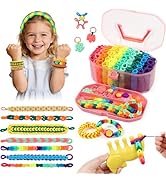 IQKidz Arts and Crafts for Kids Ages 6-8 8-12, Bracelets Making Loom Kit with 1000+ Loop Bands, D...