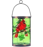 Hanging Solar Lantern Outdoor Decorative Waterproof LED Solar Cardinal Lights Tabletop Lamp for O...
