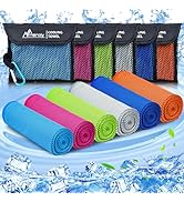 MENOLY 6 Pack Cooling Towels, 40"x12" Cooling Towels for Neck and Face with Breathable Carrying B...