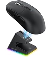 ATTACK SHARK X6 Lightweight Wireless Gaming Mouse with RGB Backlight Charging Base,Tri-Mode Wired...
