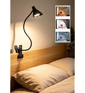 Clip on Light LED Reading Light for Books in Bed, Eye Care Dimmable Reading Lamp 3 Color &amp; 10 Bri...