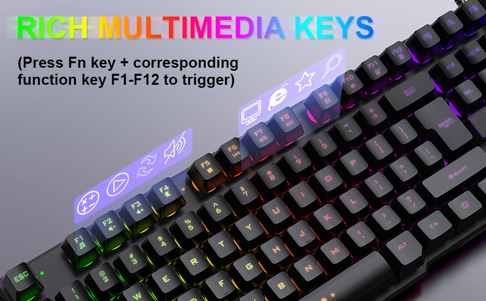multimedia keyboard wired