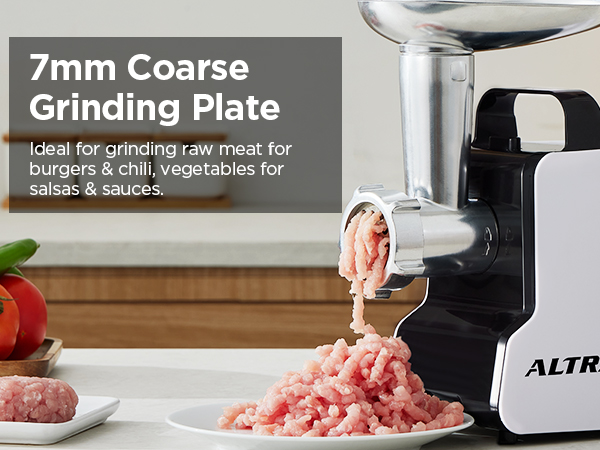 ALTRA LIFE electric meat grinder with 7mm Coarse Grinding Plate