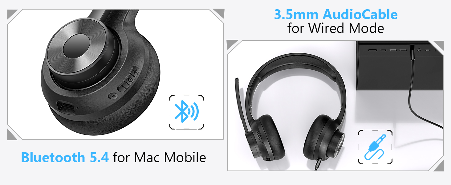wireless headset with mic for work