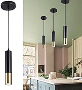 COTULIN 3 Pack Kitchen Island Pendant Lights,Modern LED Bar Black Gold Pendant Light,3000K Small ...