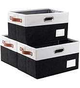 PRANDOM Foldable Storage Bins with Handles [3-Pack] Fabric Collapsible Storage Boxes Baskets Cube...