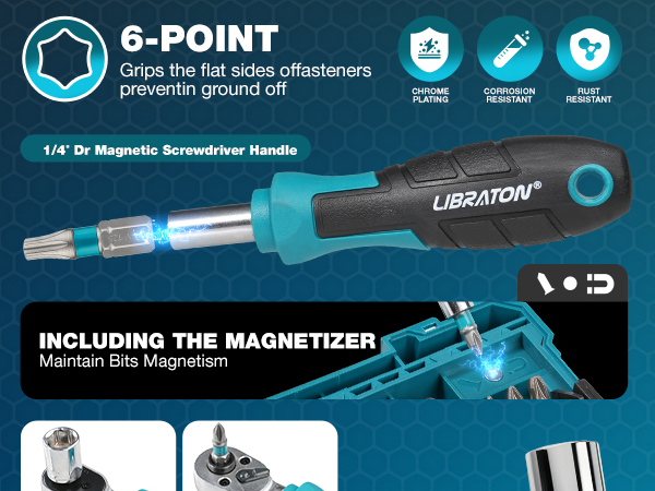 Strong Magnetic Screwdriver hold bits securely