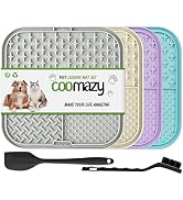 Coomazy 4-Packs Lick Mat for Dog and Cat, Slow Feeder &amp; Non-Slip Design, Boredom and Anxiety Redu...