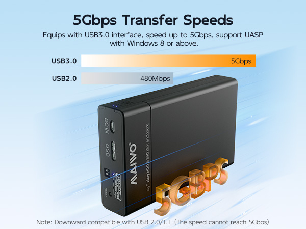 dual bay raid enclosure 2.5 inch sata hard disk adapter usb3.0 to sata case 5Gbps support UASP