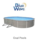 Blue Wave Belize 15-Feet by 30-Feet Oval 52-Inch Deep 6-Inch Top Rail Metal Wall Swimming Pool