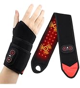 Cordless Wrist Heating Pad, Hand Heating Pad for Arthritis, Heated Wrist Brace Wrap with Vibratio...