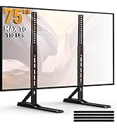 PERLESMITH Universal TV Stand Mount for 22-75 Inch TVs, Height Adjustable Table Top TV Stand, Gre...