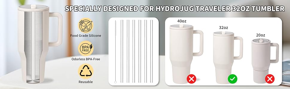 Replacement Straws HydroJug 32 oz