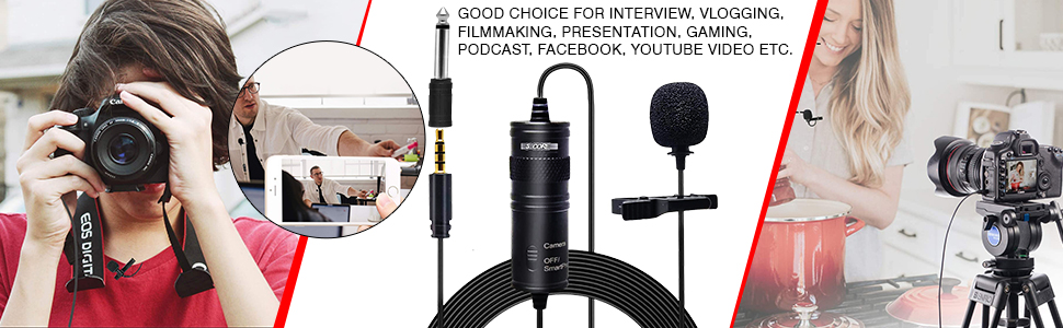 Omnidirectional Condenser Mic, Clip on Microphone, Lapel Microphone