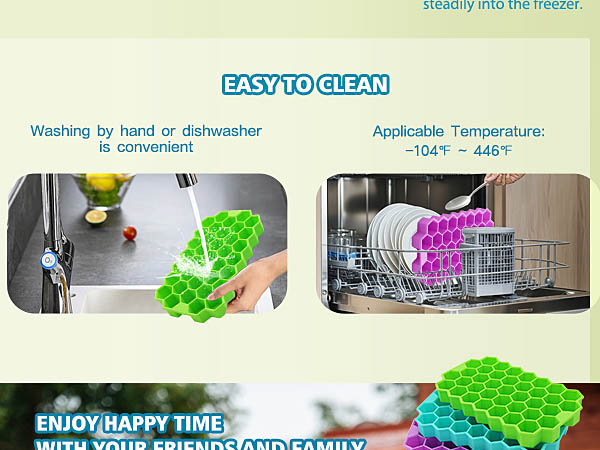 3 Pack Ice Cube Tray with Lid