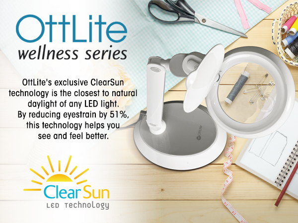 ClearSun LED Technology Natural Daylight Reduce Glare Eyestrain Wellness Series Light Magnifier LED