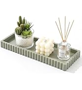 METEOROCK Bathroom Vanity Tray - 9.4''x3.9'' Silicone Bathroom Tray with Scalloped Edge, Counter ...