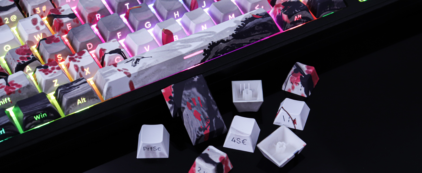 side printed shine keycap set
