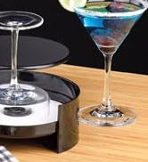 TonJin Margarita Salt Rimmer Set, 1 Pack 3 Tier Bar Glass Rimmer Black Plastic Sugar and Salt Rim...