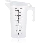 1Pc 250ML Transparent Measuring Cup with Lid, Plastic Measuring Cup with Handle for Baking,Powder...
