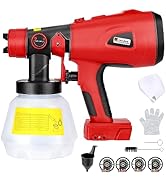 Cordless Paint Sprayer for Milwaukee m18 18V Battery Handheld HVLP Spray Gun for Furniture Fence ...