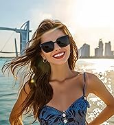 FEISEDY Women Trendy Square Sunglasses Oversized Vintage Cute Classic Simple Men Sun Glasses UV40...