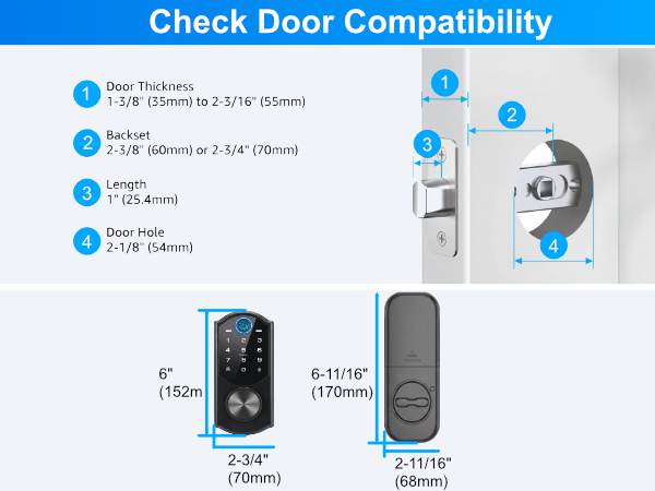 Check Door Compatibility Thickness Backset Standard Hole Size