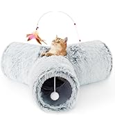 Tempcore Plush Pet Cat Tunnel Tube Cat Toys 3 Way Collapsible, Cat Tunnels for Indoor Cats,Kitty ...