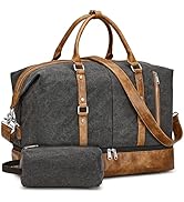S-ZONE Weekender Bag for Women Men Canvas Travel Duffle Overnight Carry On Tote Bag with Toiletry...