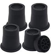 HANIHUA Furniture Risers 3 inch Black Bed Risers (Set of 4), Bed Lifts Risers for Sofa, Couch, De...
