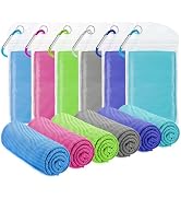 Amgico 6 Pack Cooling Towel(40"x12") for Neck and face, Ice Towel, Soft Breathable Towels, Coolin...