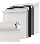AOSKY No Drill No Tools Blackout Roller Shades Cordless Blinds for Windows, Free-Stop Shades, The...