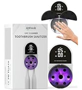 UV Toothbrush Sanitizer Holder &amp; Cleaner with Led Clock Display, Hands-Free Wave Sensing &amp; Dual T...