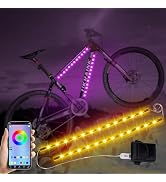2-Pack Bike Lights for Night Riding, 47 Flashing Modes Colorful Smart Scooter Lights with Battery...