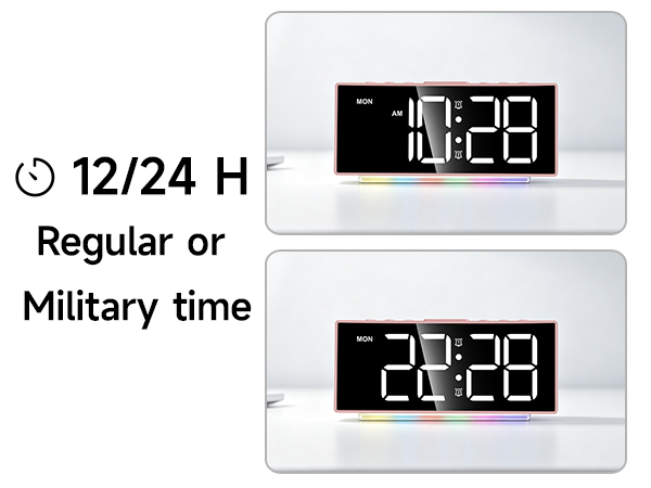 12/24 hour time format digital clock for students nurses office classroom international