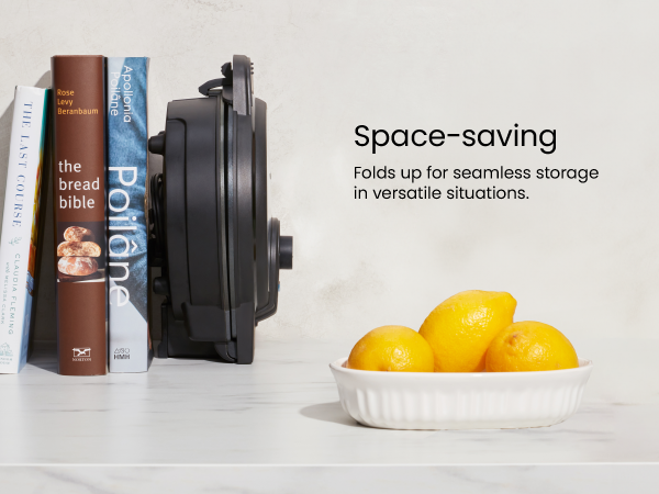 Space-saving, folds up for seamless storage in versatile situations.