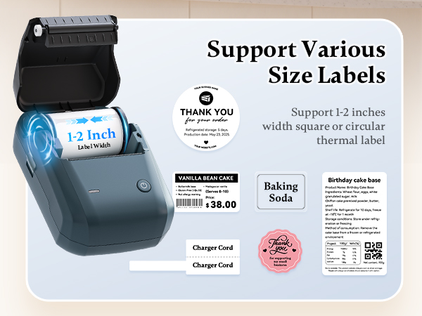 NIIMBOT B1 Label Maker Machine support 1-2in label Width