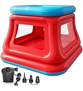 QPAU Inflatable Bounce House for Kids 3–6, Large Bounce House for 2–4 Kids, 3-in-1 Kids Trampolin...