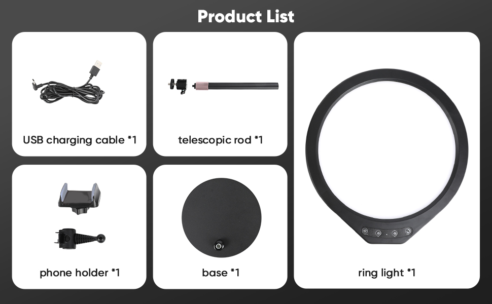 Packaging List for the Photography Light