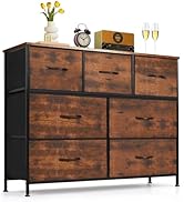 7-Drawer Dresser for Bedroom, Anti-Tip Wide Storage Organizer Fabric Chest of Drawers TV Stand fo...
