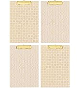 Blu Monaco Decorative Clipboard - Set of 4 Clipboards with Light Pink Patterns Decorated with Gol...
