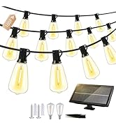 FUANXIEI Outdoor Solar String Lights Waterproof: ST38 100ft Shatterproof Patio Lights - Solar Pow...