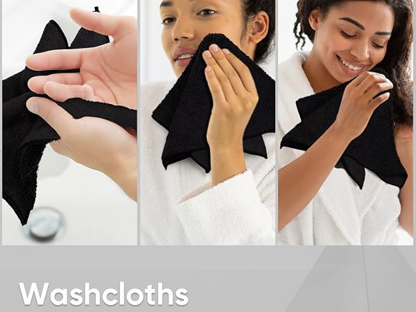 black washcloths