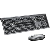 Wireless Keyboard and Mouse Combo, Full Size Keyboard and Mouse, Long Battery Life, Optical Mouse...