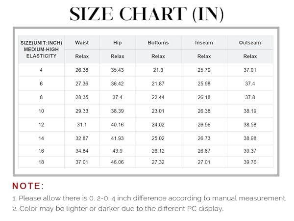 size chart
