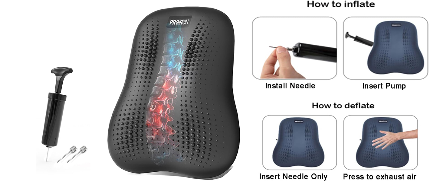 Infatable Back Support Pillow for office chair