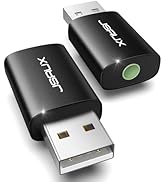2 Pack USB to 3.5mm Jack Audio Adapter, JSAUX USB to Audio Aux Adapter External Stereo Sound Card...