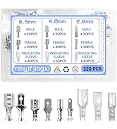 Tmyjfjingxi 320PCS 2.8/4.8/6.3mm Spade Wire Terminal Connectors Male and Female Crimp Speaker Wir...